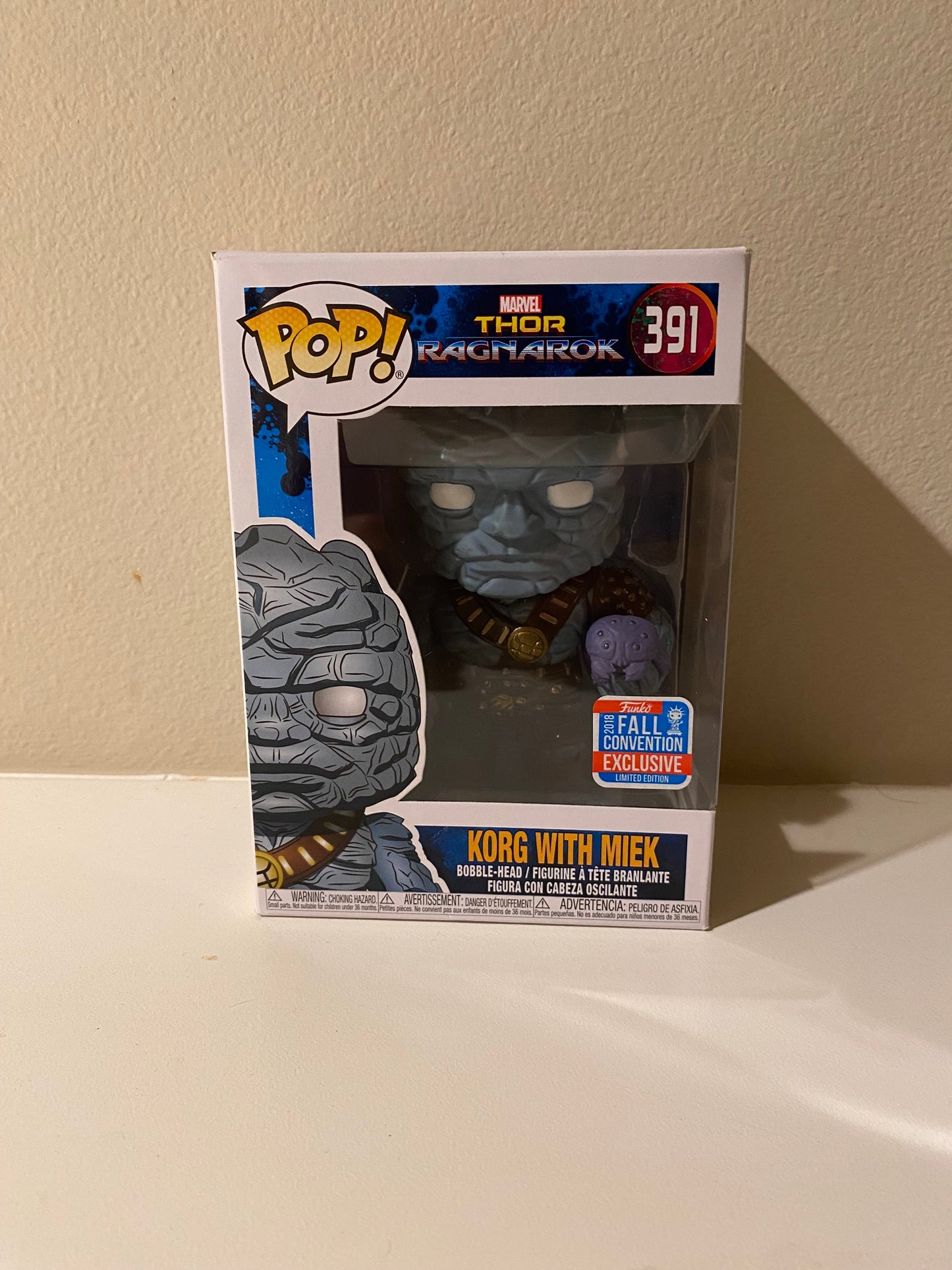 Funko Pop! Marvel Thor Ragnarok Korg with Miek 2018 Fall Vinyl (#391)