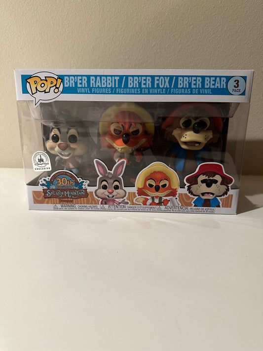 Funko Pop! Disney Parks Exclusive (30th anniversary) - Splash Mountain - 3pk Br'er Rabbit, Br'er Fox, Br'er Bear