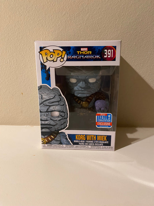 Funko Pop! Marvel Thor Ragnarok Korg with Miek 2018 Fall Vinyl (#391)