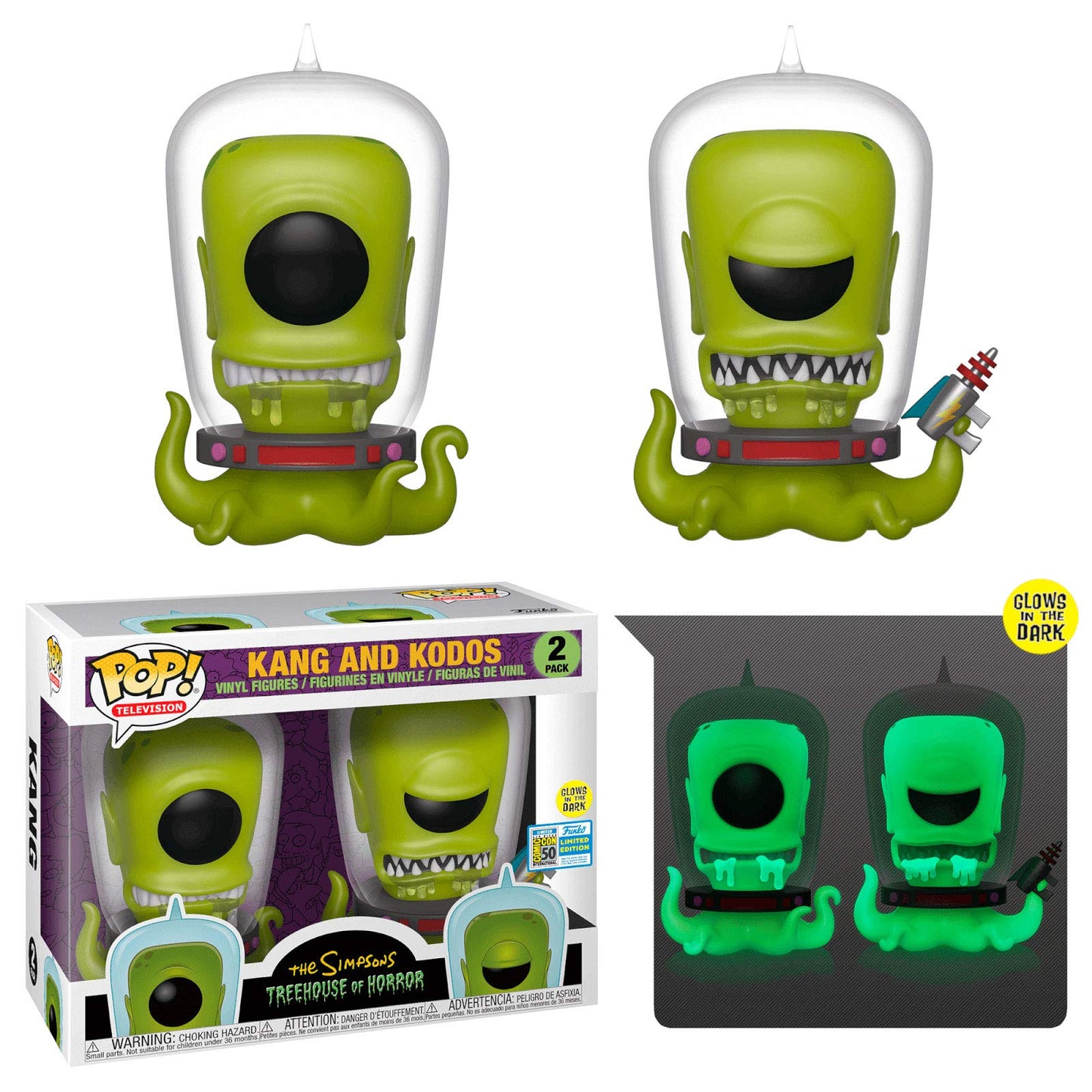 Funko Pop! Simpsons Treehouse of Horror Kang and Kodos SDCC Exclusive 2 Pack