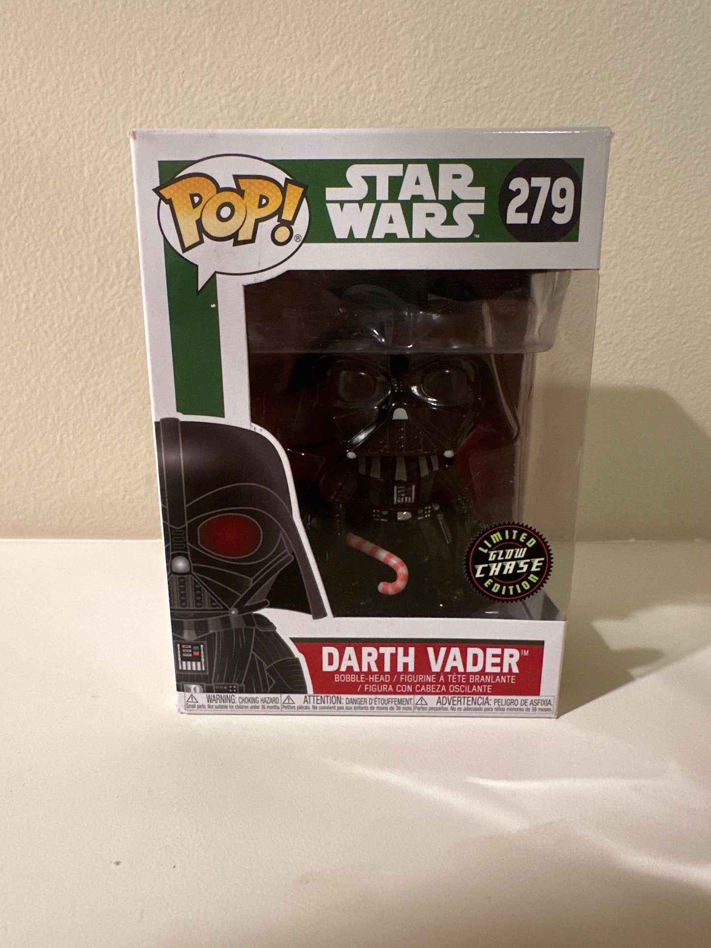 Funko POP! Star Wars Candy Cane Chase Darth Vader #279 - Limited Glow Chase Edition