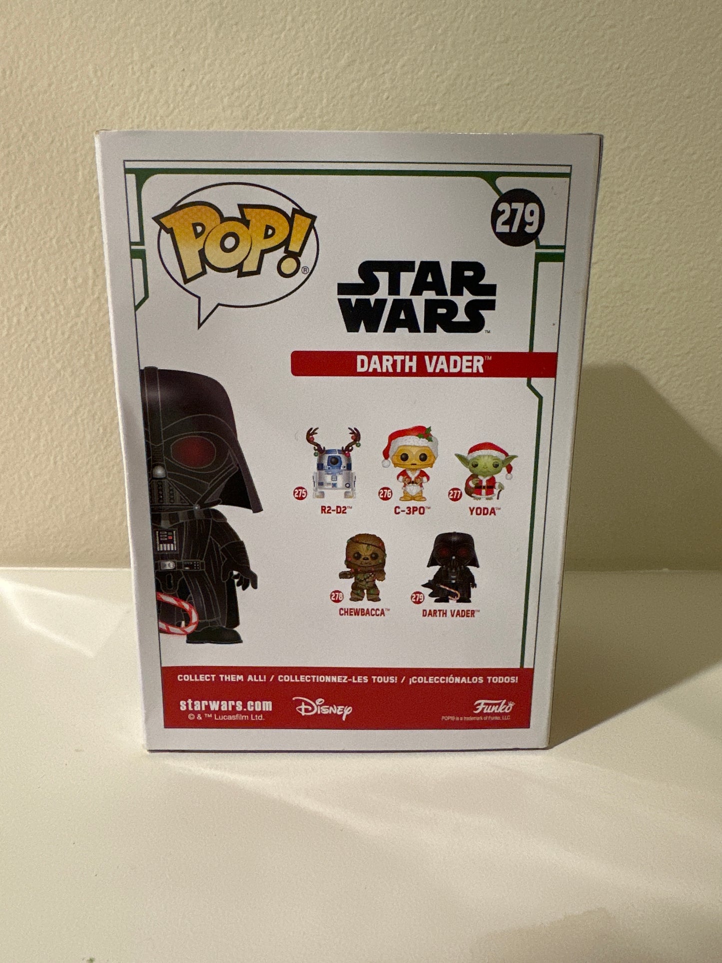 Funko POP! Star Wars Candy Cane Chase Darth Vader #279 - Limited Glow Chase Edition